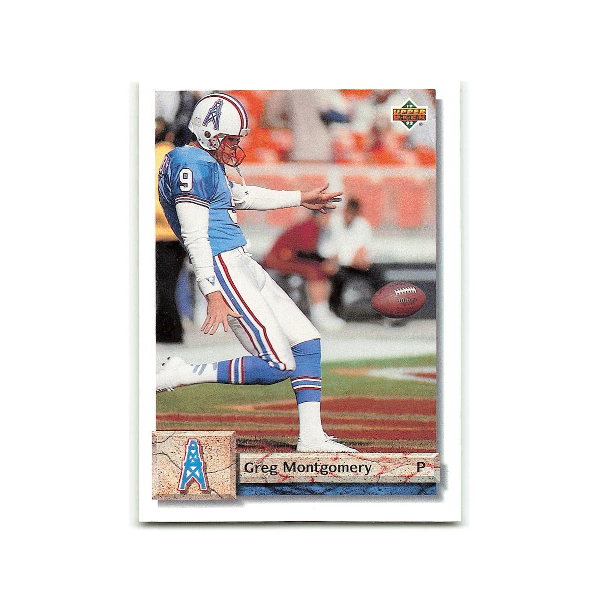 Greg Montgomery 1992 Upper Deck #180 Houston Oilers Football Card NM