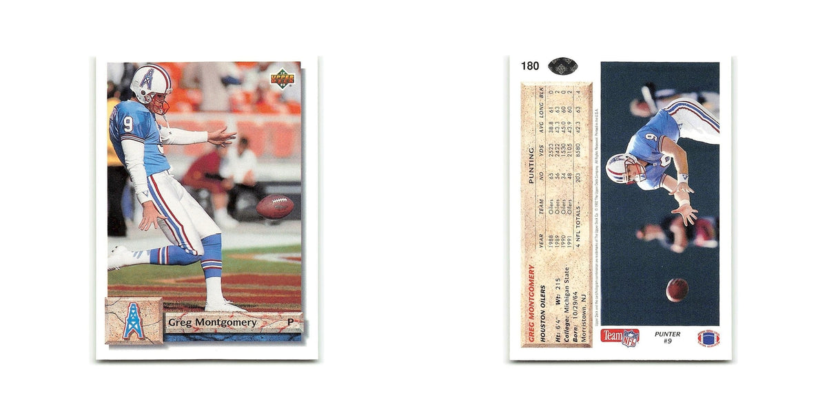 Greg Montgomery 1992 Upper Deck #180 Houston Oilers Football Card NM