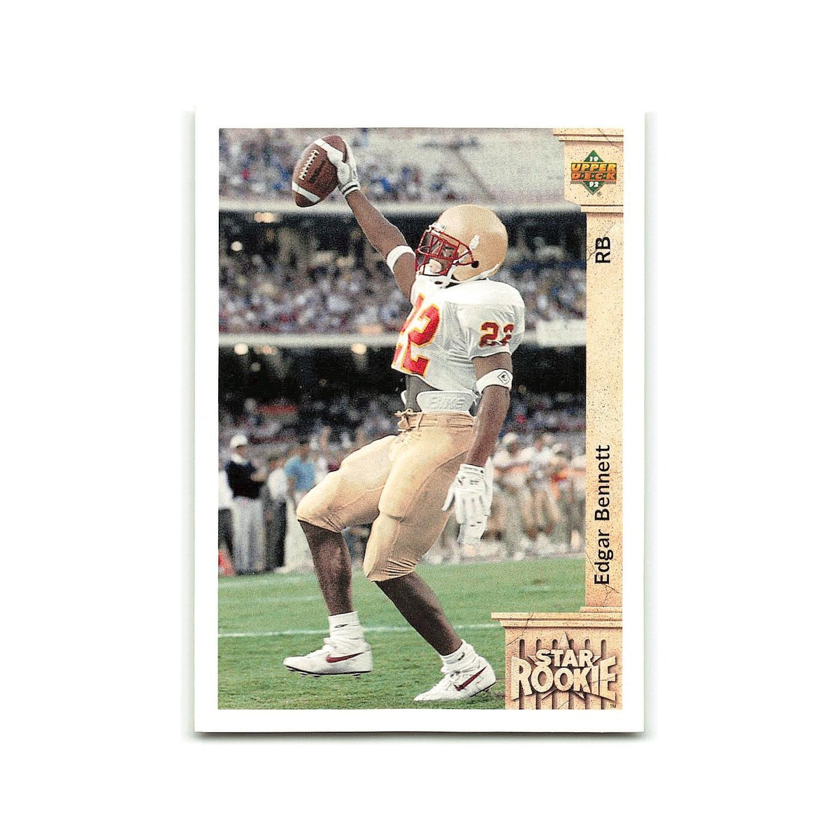 Edgar Bennett Rookie 1992 Upper Deck #2 Green Bay Packers Football Card NM