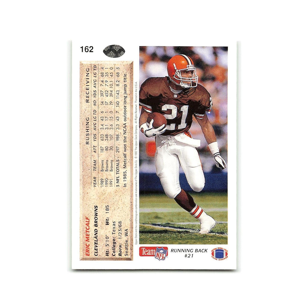 Eric Metcalf 1992 Upper Deck #162 Cleveland Browns Football Card NM