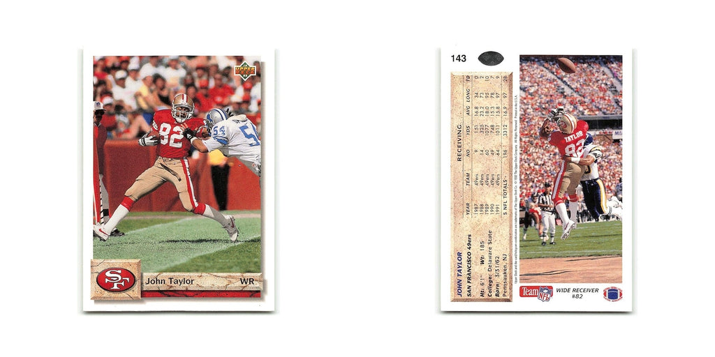 John Taylor 1992 Upper Deck #143 San Francisco 49ers Football Card NM