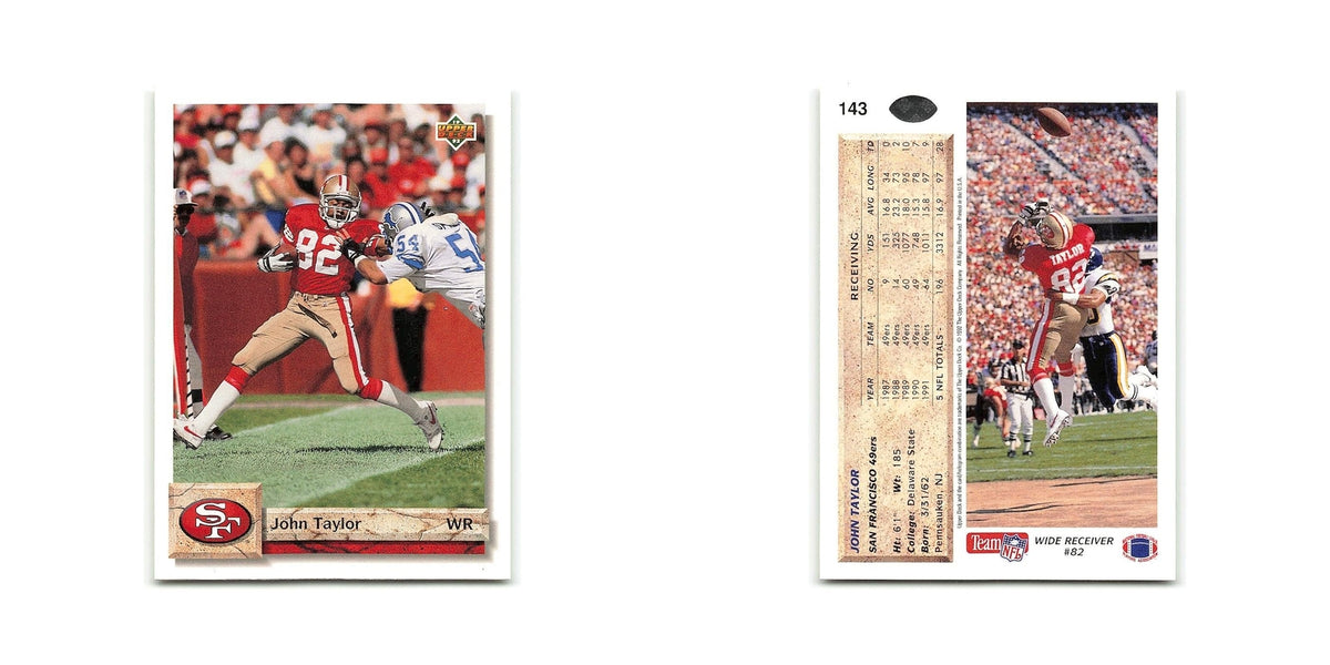 John Taylor 1992 Upper Deck #143 San Francisco 49ers Football Card NM