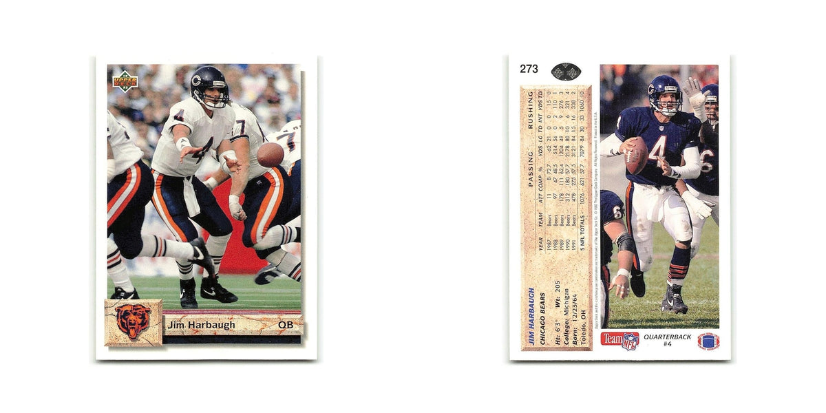 Jim Harbaugh 1992 Upper Deck #273 Chicago Bears Football Card NM
