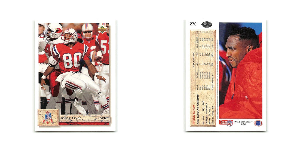 Irving Fryar 1992 Upper Deck #270 New England Patriots Football Card NM