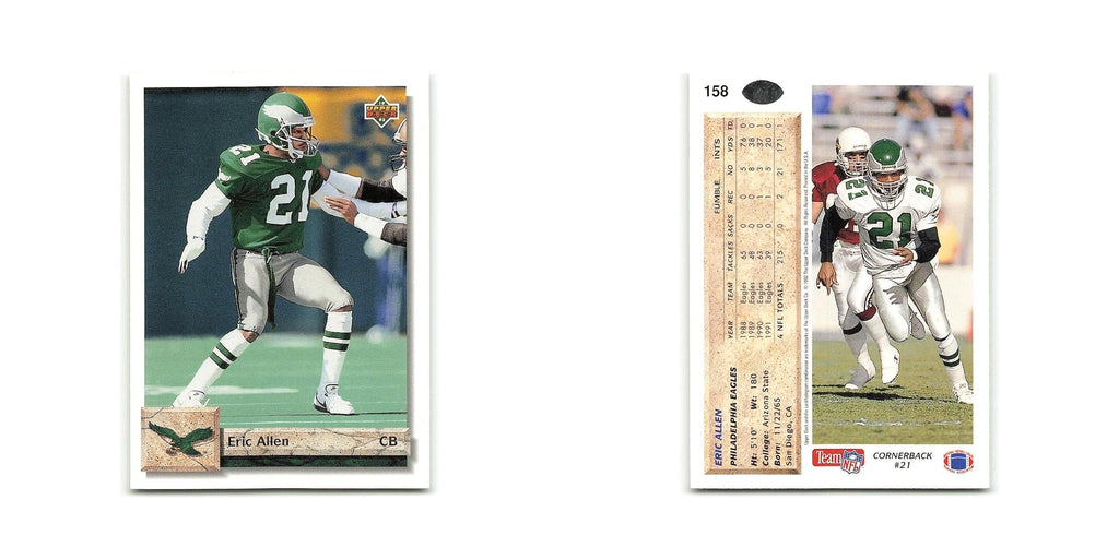 Eric Allen 1992 Upper Deck #158 Philadelphia Eagles Football Card NM