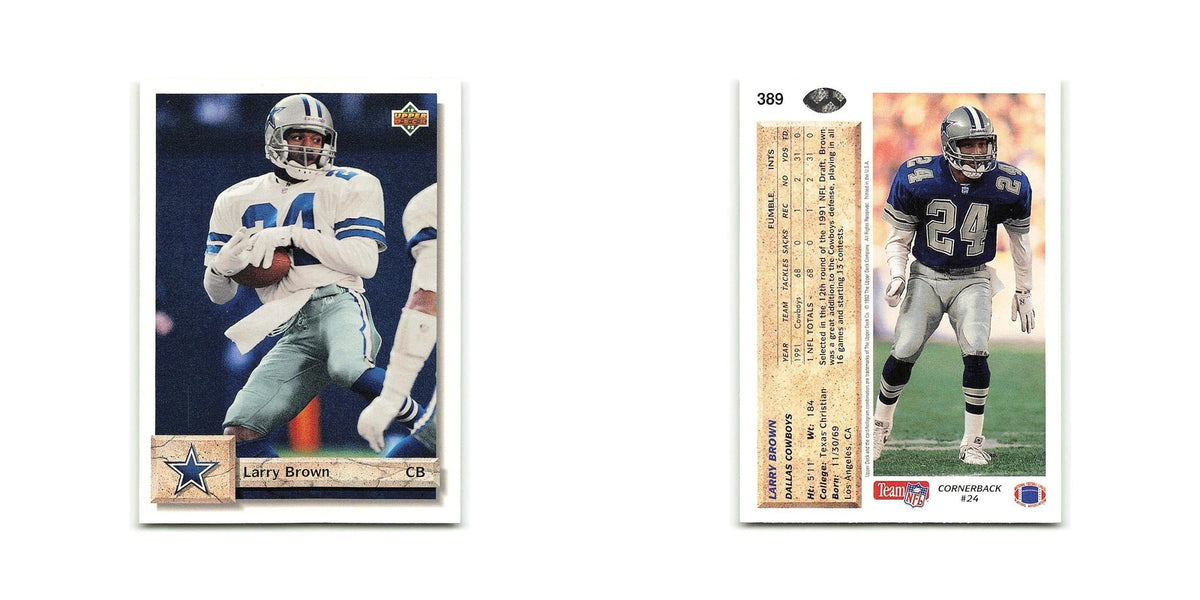 Larry Brown 1992 Upper Deck #389 Dallas Cowboys Football Card NM