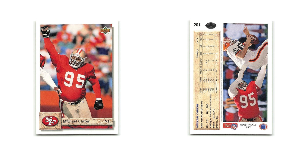 Michael Carter 1992 Upper Deck #201 San Francisco 49ers Football Card NM