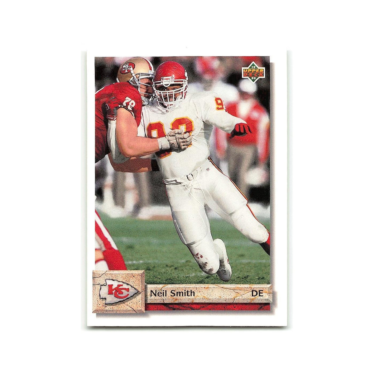 Neil Smith 1992 Upper Deck #103 Kansas City Chiefs Football Card NM