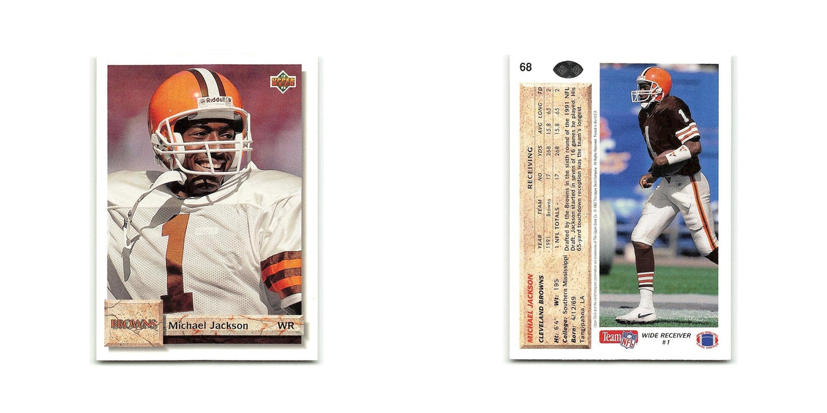 Michael Jackson 1992 Upper Deck #68 Cleveland Browns Football Card NM
