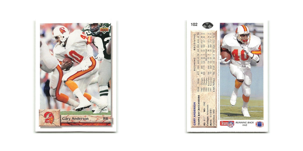 Gary Anderson 1992 Upper Deck #102 Tampa Bay Buccaneers Football Card NM