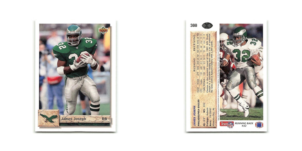 James Joseph 1992 Upper Deck #388 Philadelphia Eagles Football Card NM