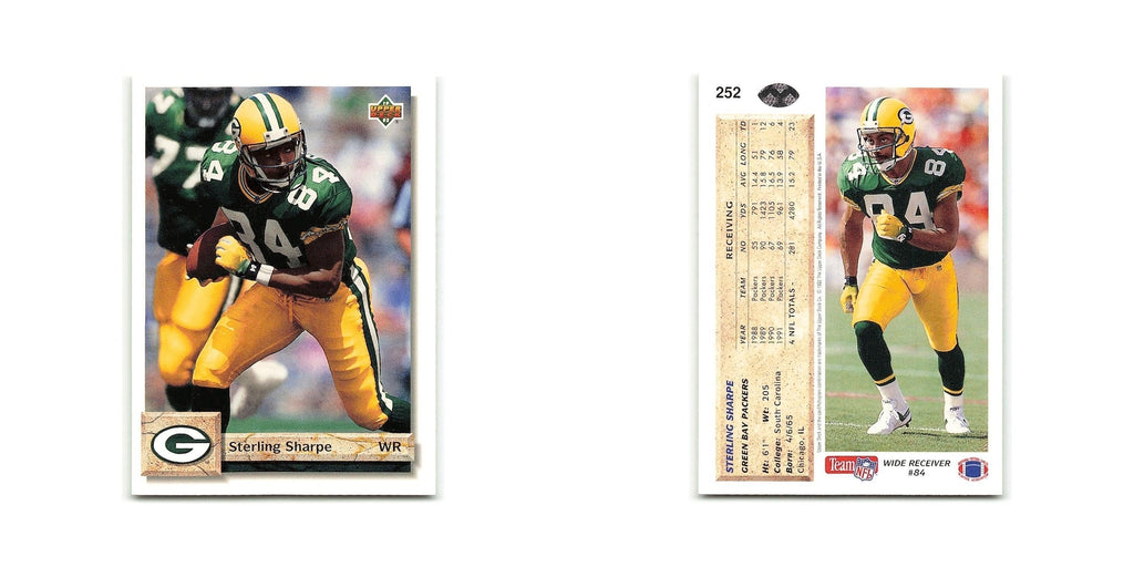 Sterling Sharpe 1992 Upper Deck #252 Green Bay Packers Football Card NM