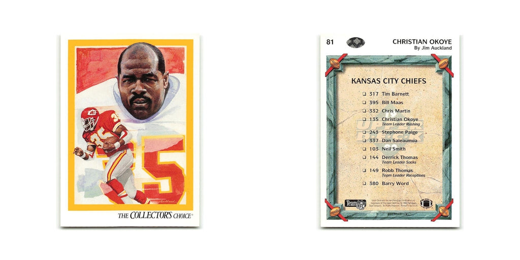 Christian Okoye 1992 Upper Deck #81 Kansas City Chiefs Football Card NM