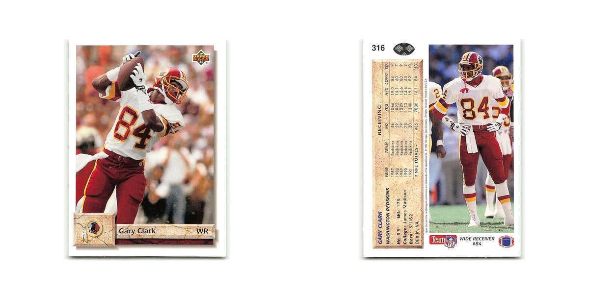 Gary Clark 1992 Upper Deck #316 Washington Redskins Football Card NM