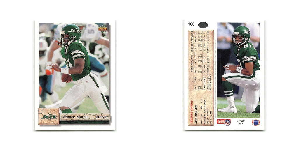 Terance Mathis 1992 Upper Deck #160 New York Jets Football Card NM