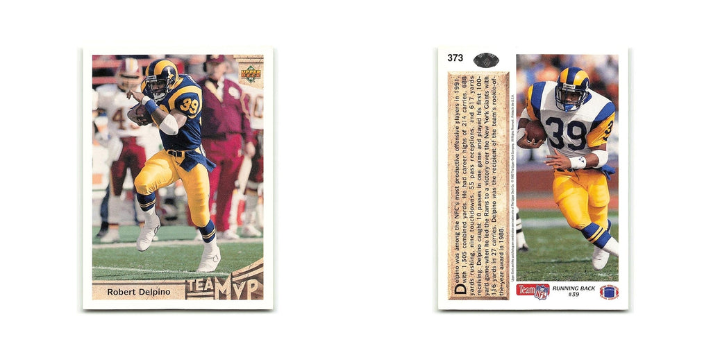 Robert Delpino 1992 Upper Deck #373 Los Angeles Rams Football Card NM