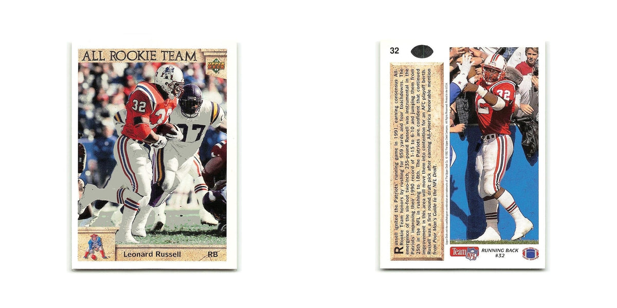 Leonard Russell Rookie 1992 Upper Deck #32 New England Patriots Football Card NM