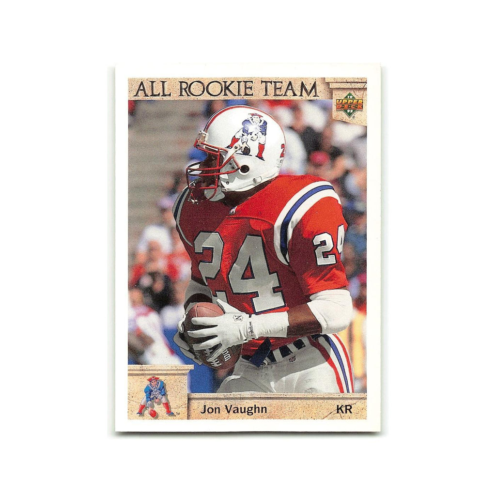 Jon Vaughn Rookie 1992 Upper Deck #55 New England Patriots Football Card NM