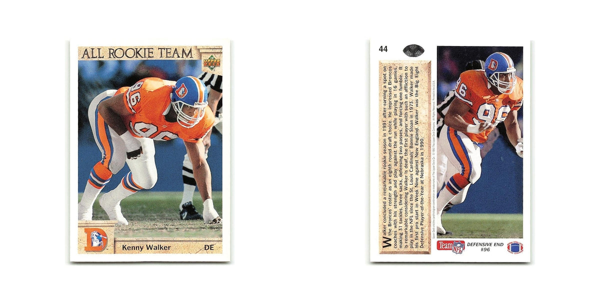 Kenny Walker Rookie 1992 Upper Deck #44 Denver Broncos Football Card NM