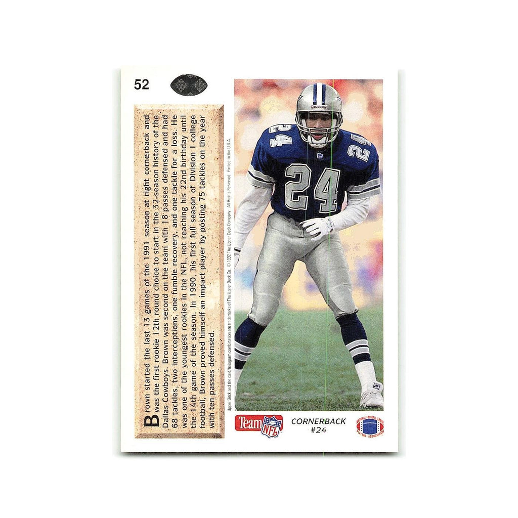 Larry Brown Rookie 1992 Upper Deck #52 Dallas Cowboys Football Card NM