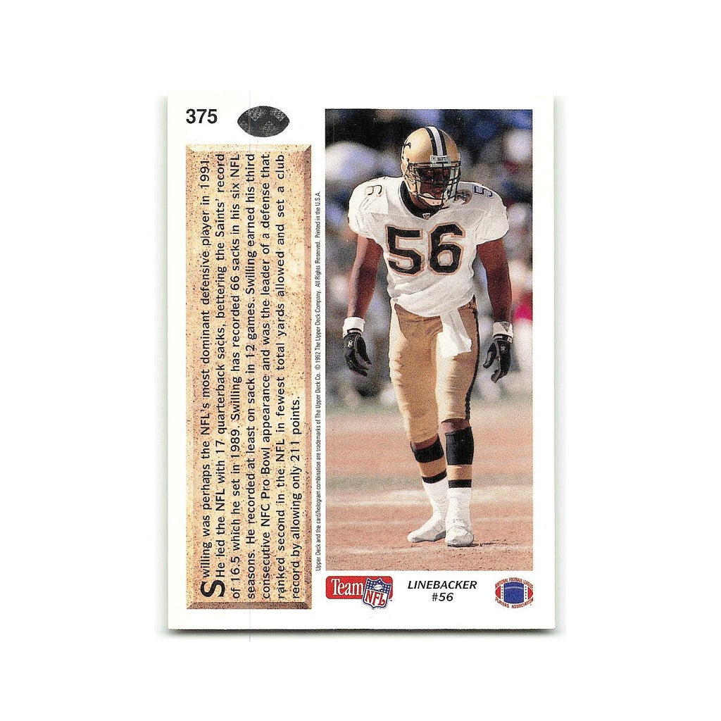 Pat Swilling 1992 Upper Deck #375 New Orleans Saints Football Card NM