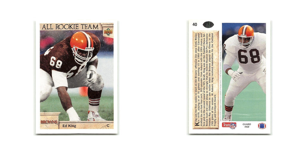 Ed King Rookie 1992 Upper Deck #40 Cleveland Browns Football Card NM