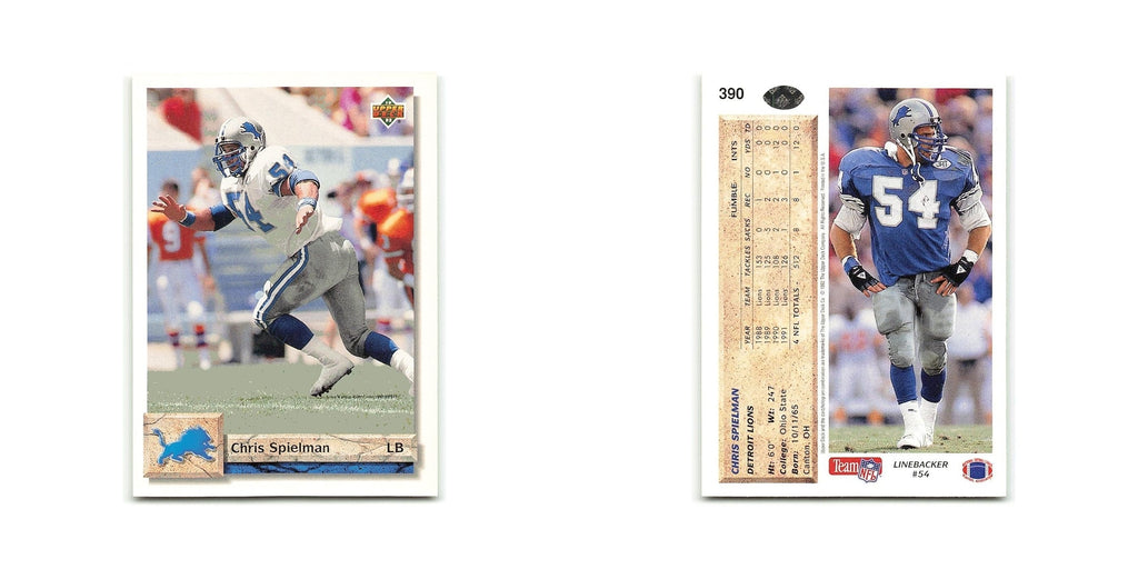 Chris Spielman 1992 Upper Deck #390 Detroit Lions Football Card NM