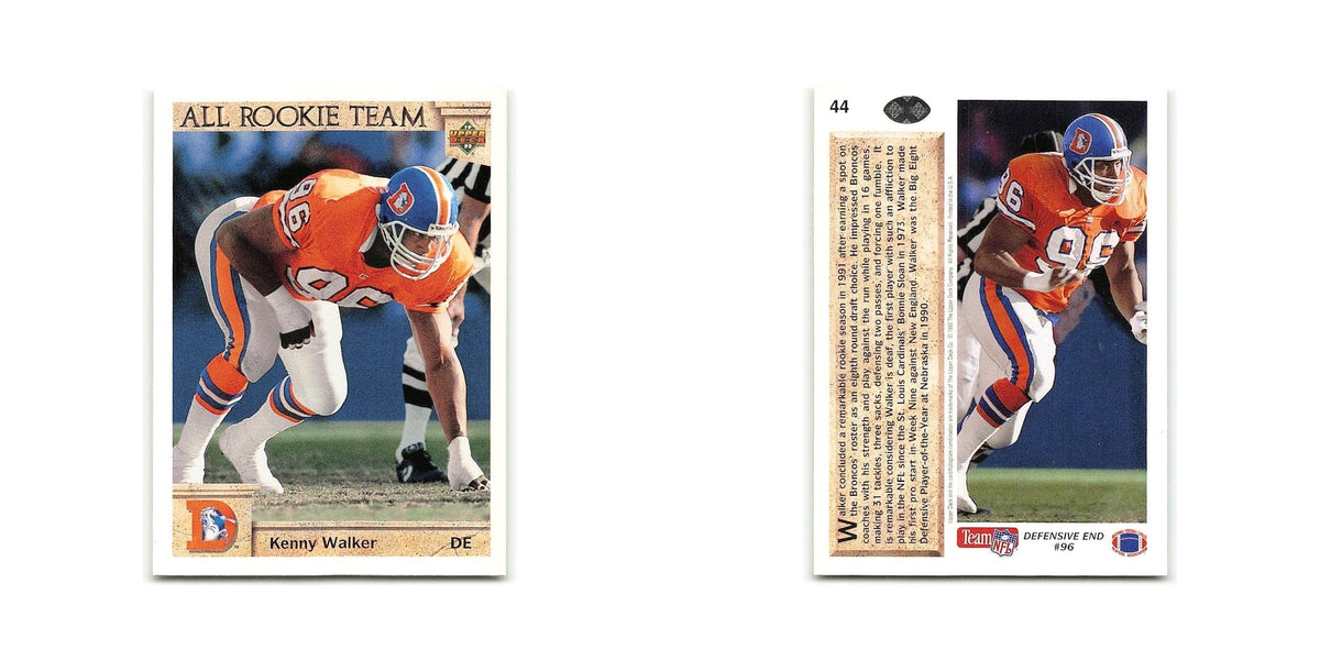 Kenny Walker Rookie 1992 Upper Deck #44 Denver Broncos Football Card NM