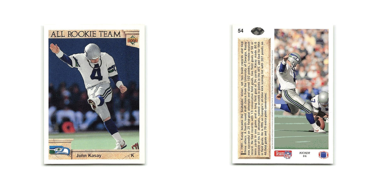John Kasay Rookie 1992 Upper Deck #54 Seattle Seahawks Football Card NM