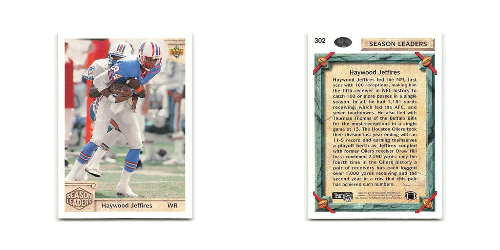 Haywood Jeffires 1992 Upper Deck #302 Houston Oilers Football Card NM