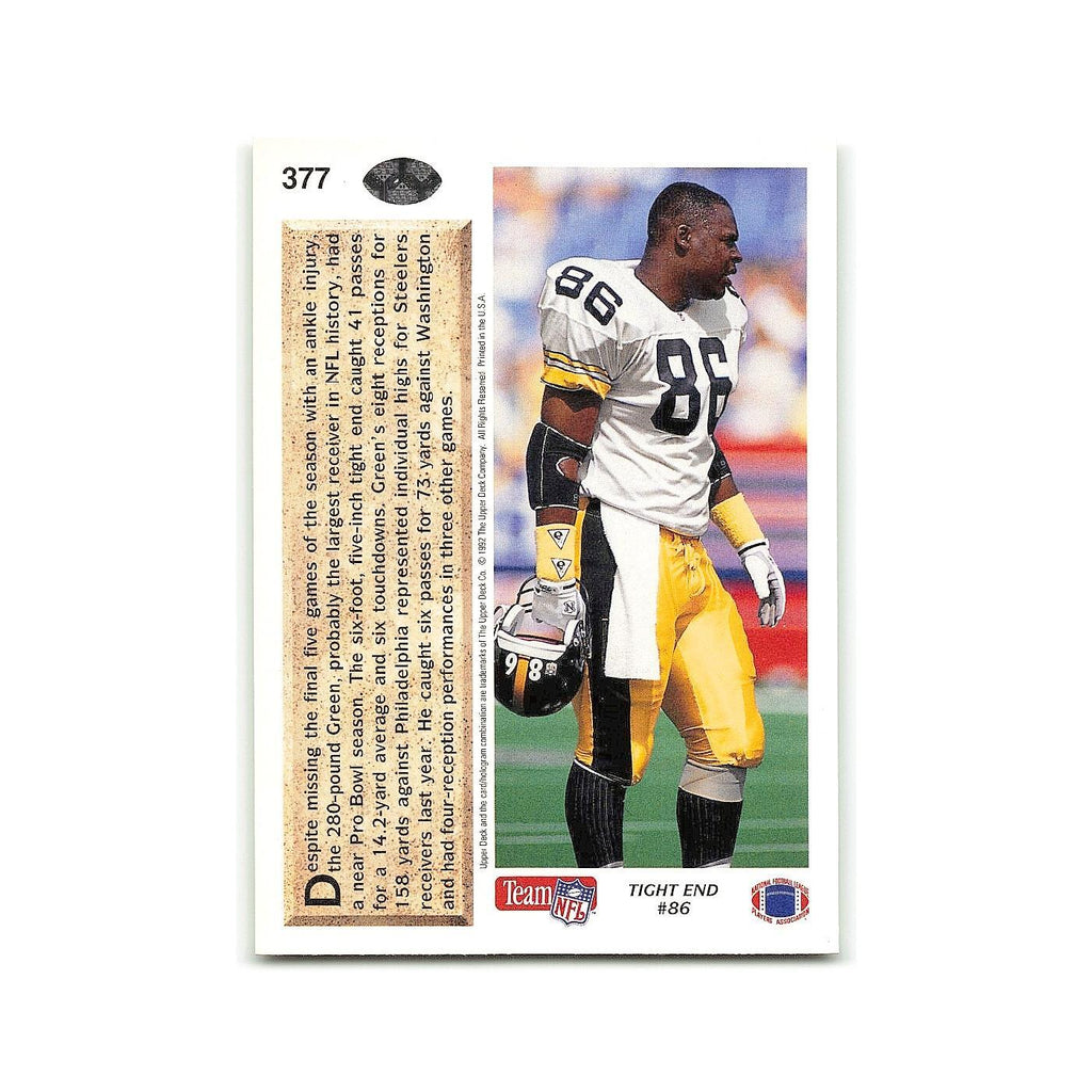 Eric Green 1992 Upper Deck #377 Pittsburgh Steelers Football Card NM