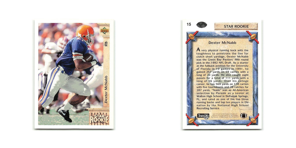 Dexter McNabb Rookie 1992 Upper Deck #15 Green Bay Packers Football Card NM