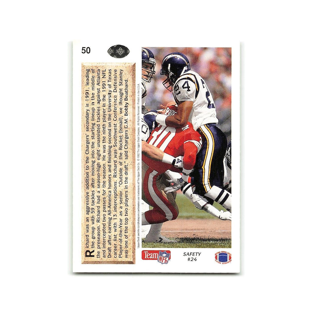 Stanley Richard Rookie 1992 Upper Deck #50 San Diego Chargers Football Card NM