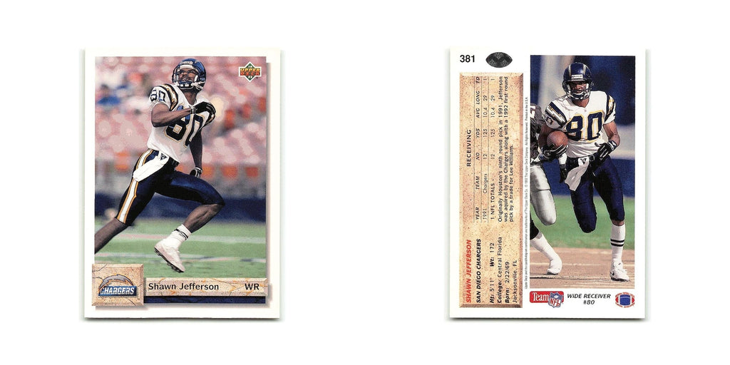 Shawn Jefferson 1992 Upper Deck #381 San Diego Chargers Football Card NM