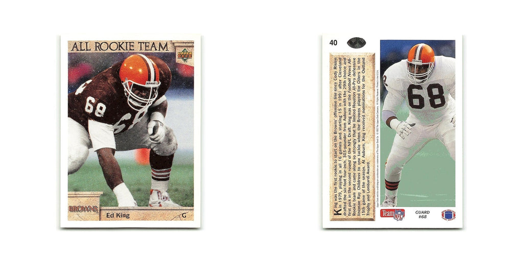 Ed King Rookie 1992 Upper Deck #40 Cleveland Browns Football Card NM