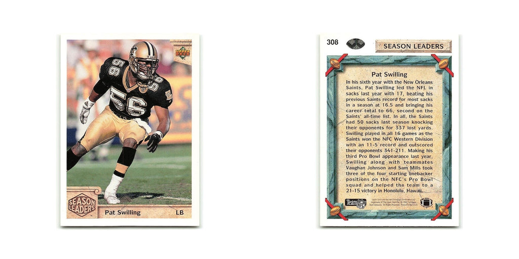 Pat Swilling 1992 Upper Deck #308 New Orleans Saints Football Card NM