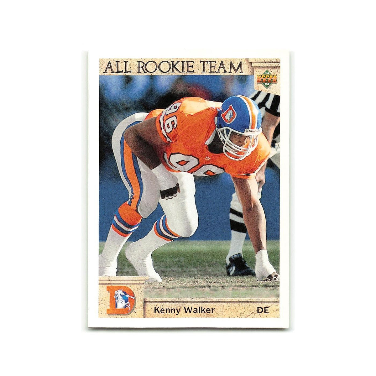 Kenny Walker Rookie 1992 Upper Deck #44 Denver Broncos Football Card NM
