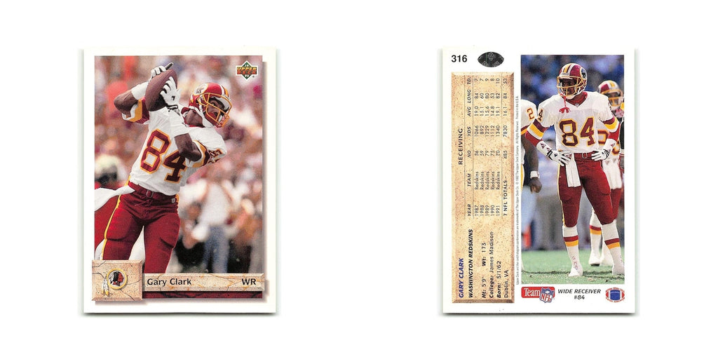 Gary Clark 1992 Upper Deck #316 Washington Redskins Football Card NM
