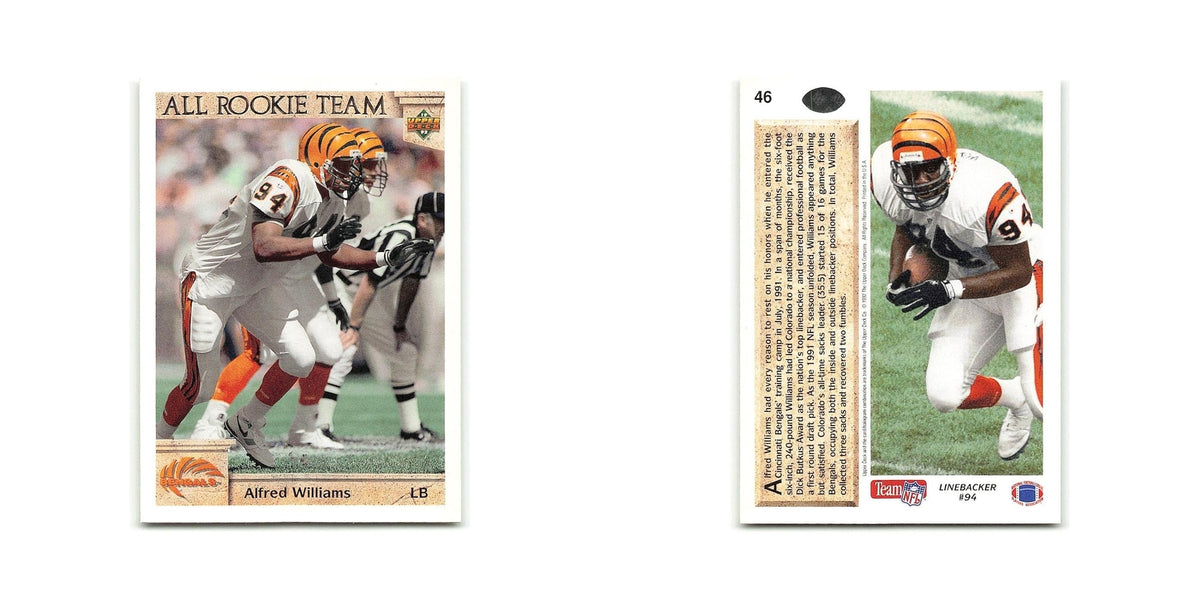 Alfred Williams Rookie 1992 Upper Deck #46 Cincinnati Bengals Football Card NM