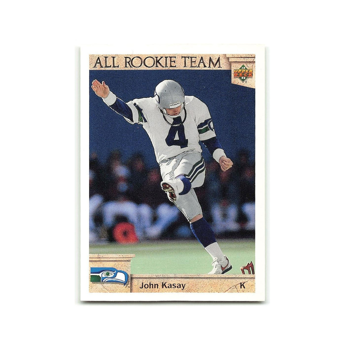 John Kasay Rookie 1992 Upper Deck #54 Seattle Seahawks Football Card NM