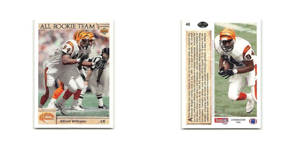 Alfred Williams Rookie 1992 Upper Deck #46 Cincinnati Bengals Football Card NM