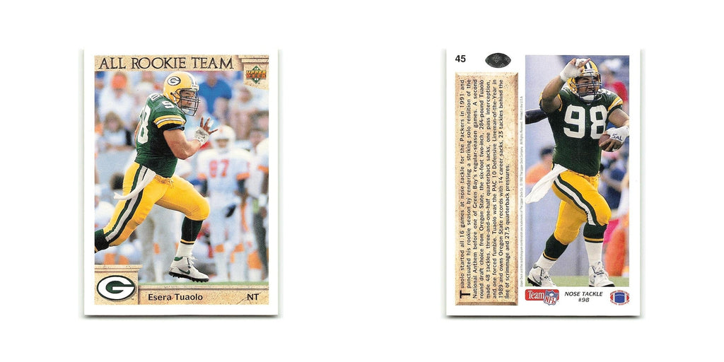 Esera Tuaolo Rookie 1992 Upper Deck #45 Green Bay Packers Football Card NM