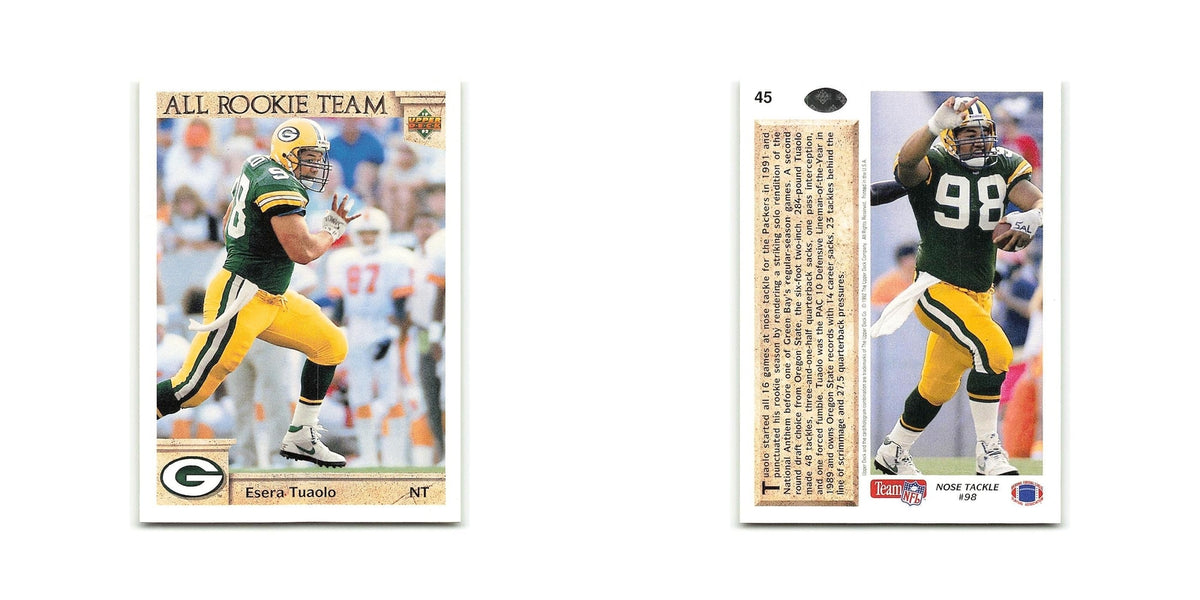 Esera Tuaolo Rookie 1992 Upper Deck #45 Green Bay Packers Football Card NM