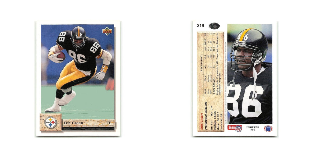 Eric Green 1992 Upper Deck #319 Pittsburgh Steelers Football Card NM