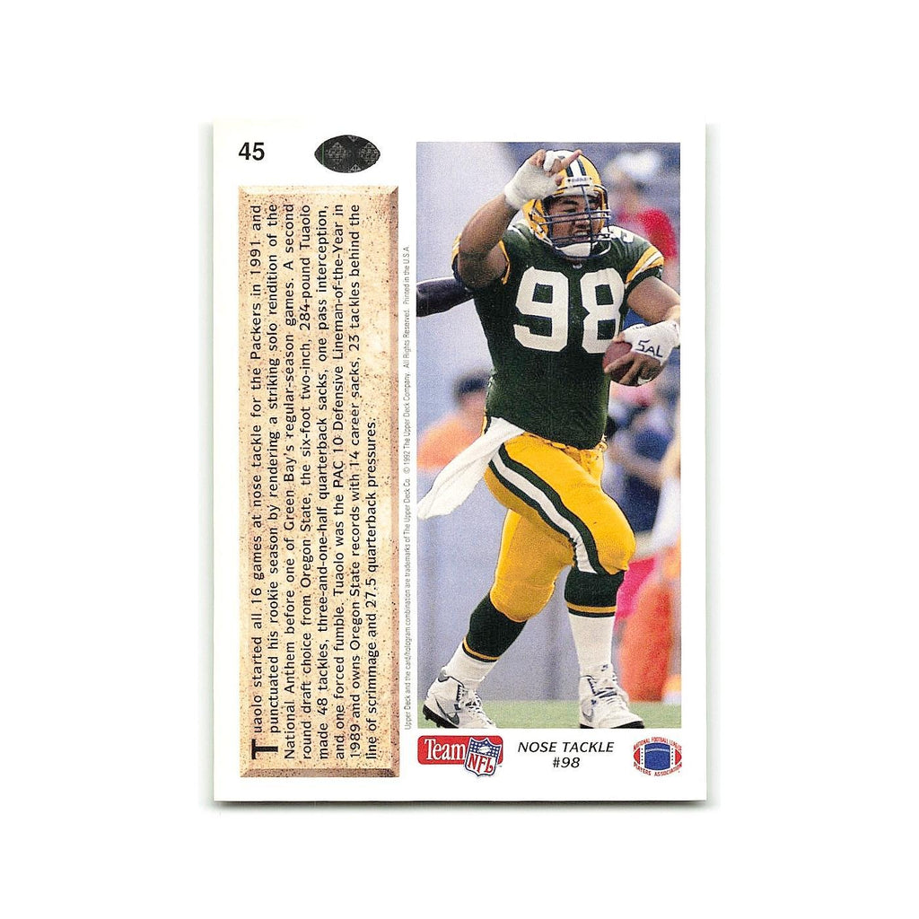 Esera Tuaolo Rookie 1992 Upper Deck #45 Green Bay Packers Football Card NM