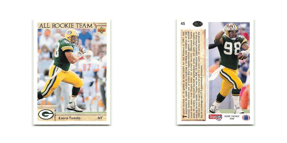 Esera Tuaolo Rookie 1992 Upper Deck #45 Green Bay Packers Football Card NM