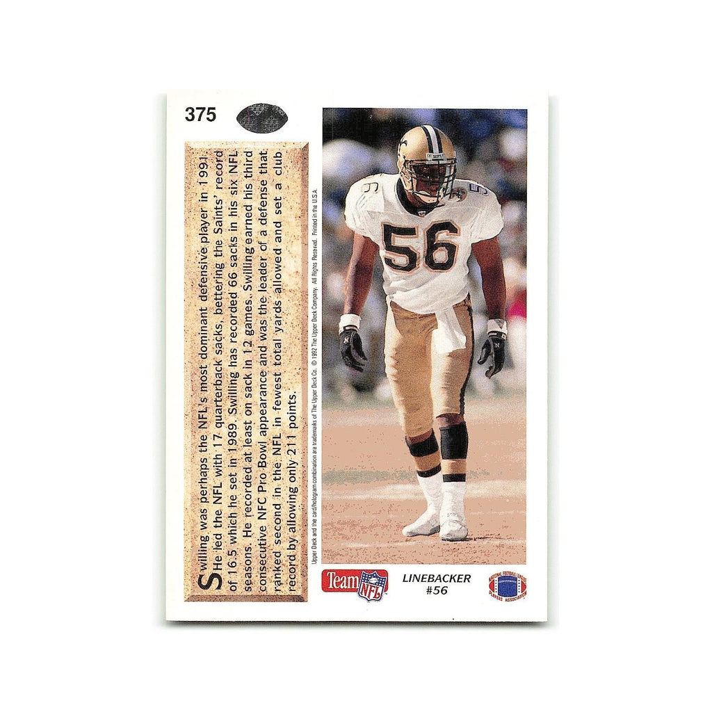Pat Swilling 1992 Upper Deck #375 New Orleans Saints Football Card NM