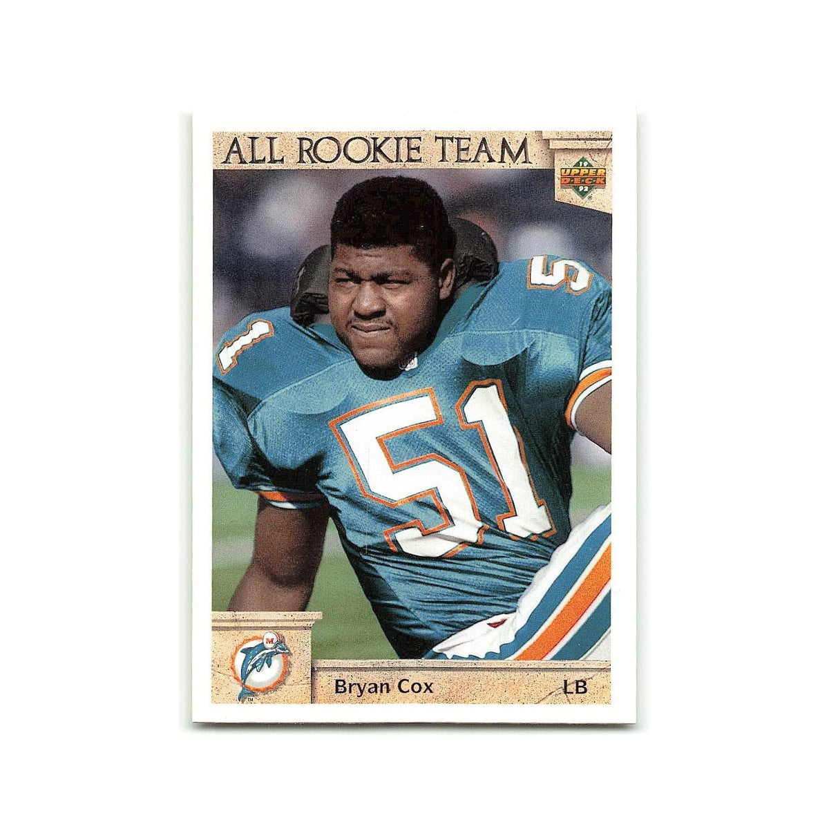 Bryan Cox Rookie 1992 Upper Deck #47 Miami Dolphins Football Card NM