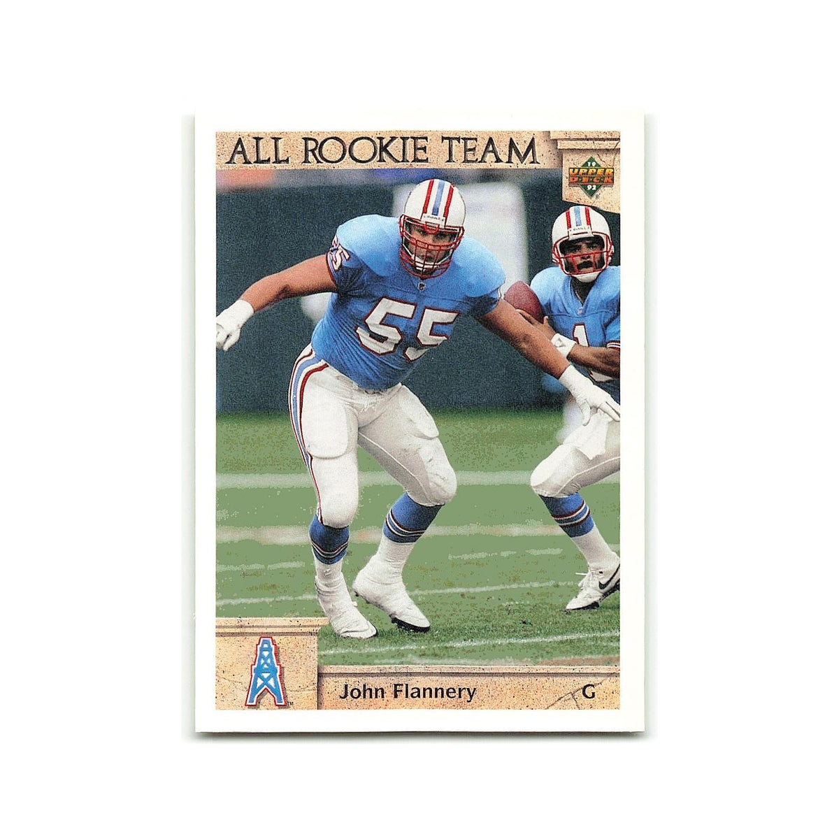 John Flannery Rookie 1992 Upper Deck #38 Houston Oilers Football Card NM
