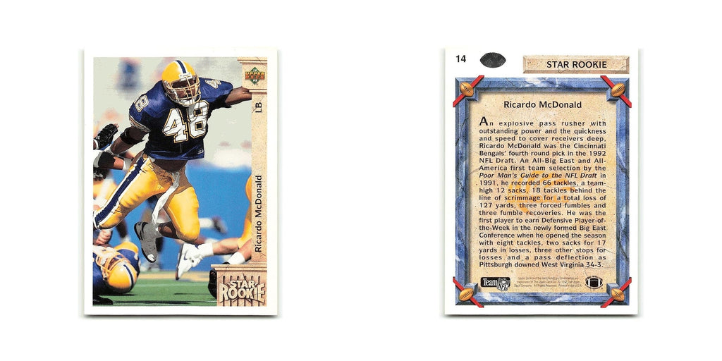 Ricardo McDonald Rookie 1992 Upper Deck #14 Cincinnati Bengals Football Card NM